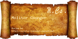 Molitor Csongor névjegykártya